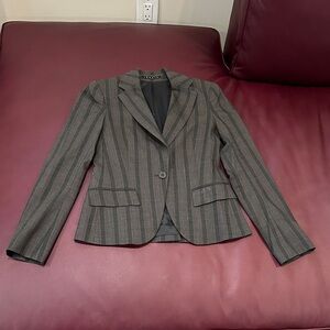 Theory Black and Gray Striped Women's Blazer